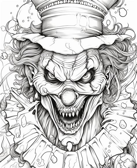 killer clown coloring pages