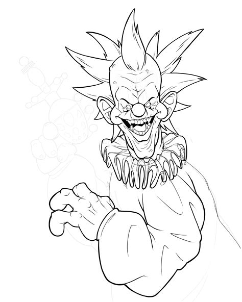killer klowns from outer space coloring pages
