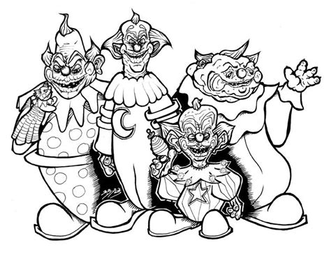 killer klowns from outer space coloring pages