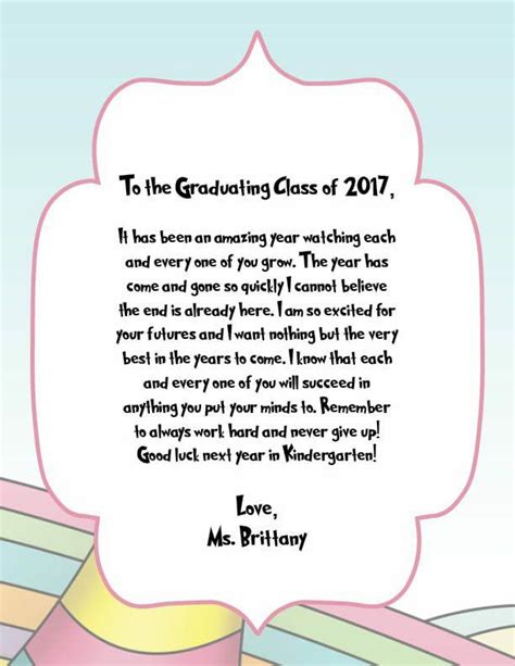 kindergarten graduation speech from teacher to students