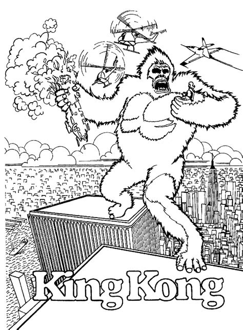 king kong printable coloring pages