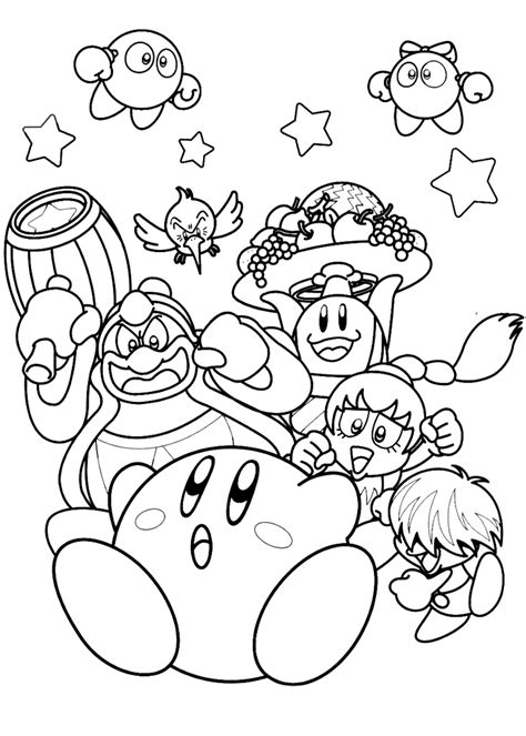 kirby free coloring pages