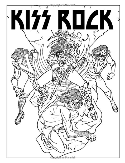 kiss coloring pages