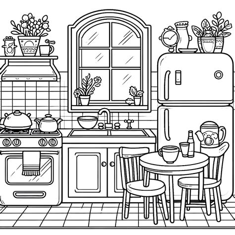 kitchen coloring pages