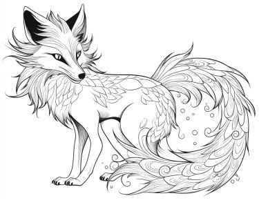 kitsune coloring pages