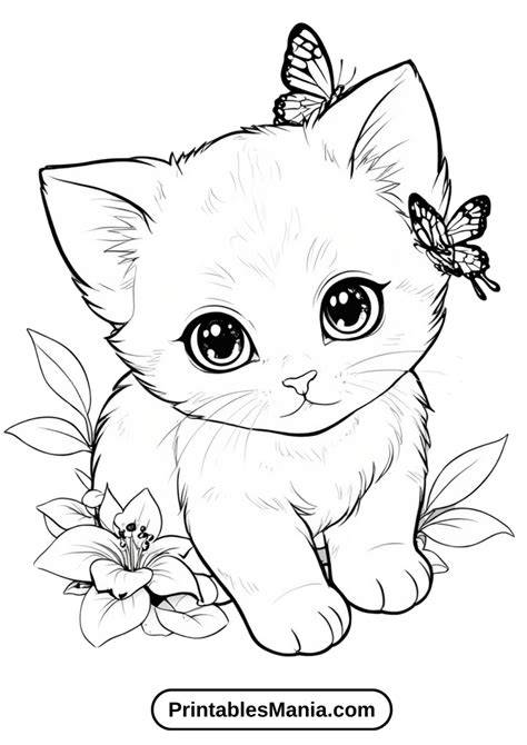kitten colouring pages printable