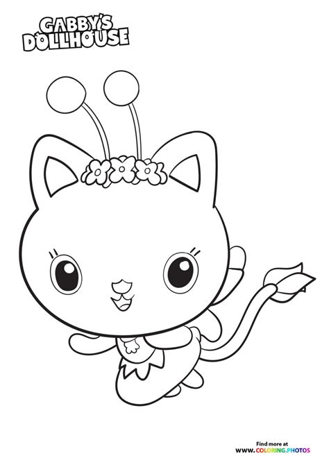 kitty fairy gabby's dollhouse coloring pages