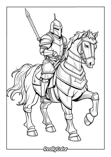 knight coloring page
