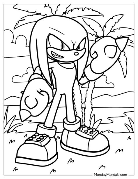 knuckles colouring pages