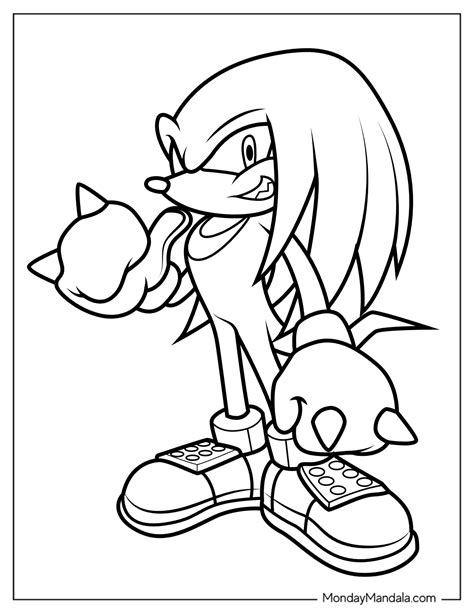 knuckles colouring pictures