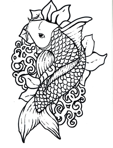 koi fish coloring page