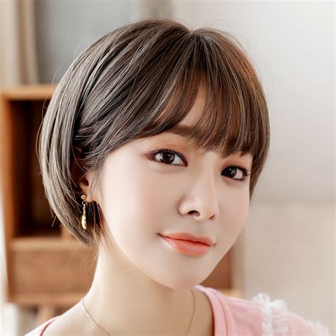 korean short hair perm for round face