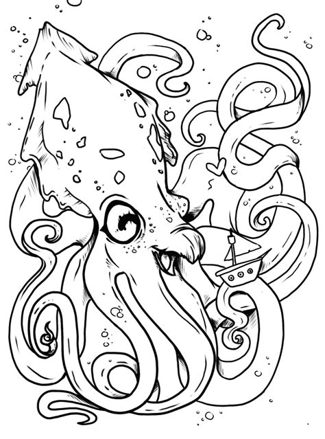 kraken coloring pages