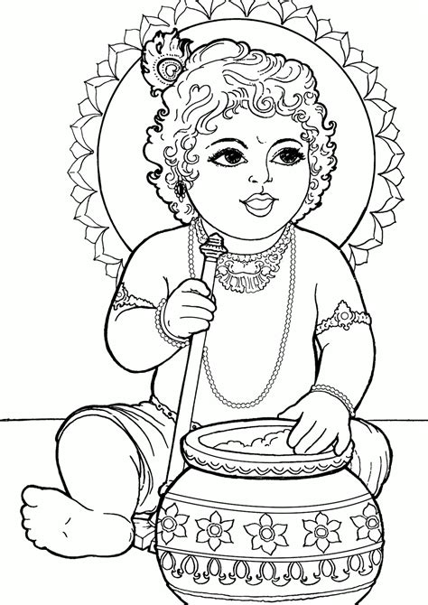 krishna coloring pages pdf