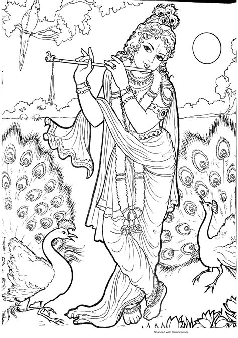 krishna coloring pages pdf