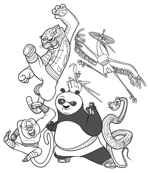 kung fu panda colouring