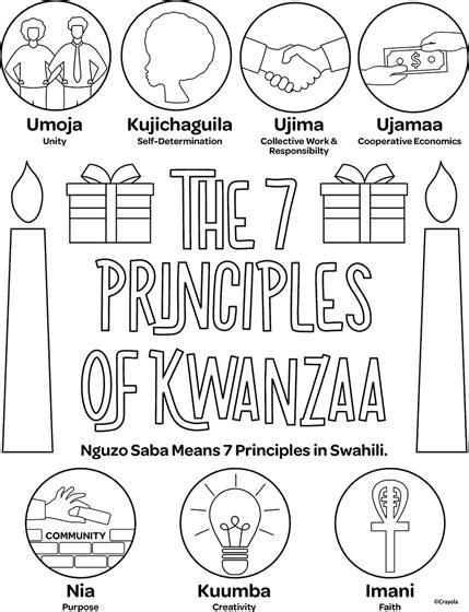 kwanzaa coloring pages 7 principles