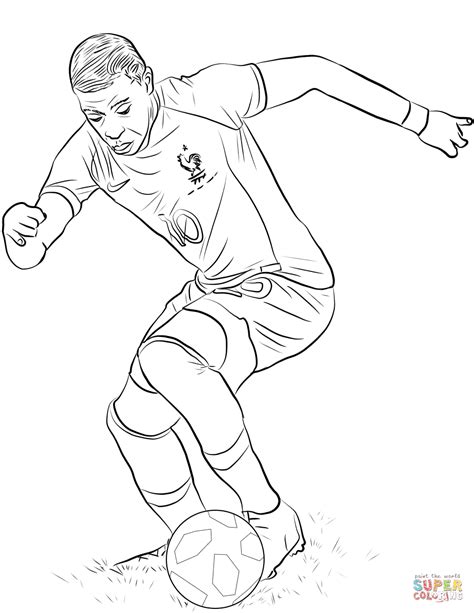 kylian mbappe coloring pages