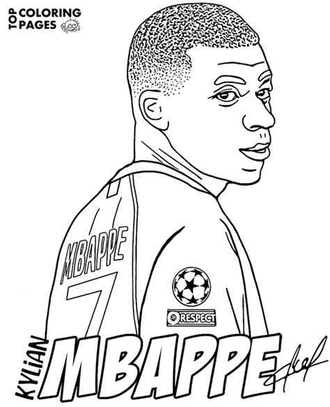 kylian mbappe coloring pages