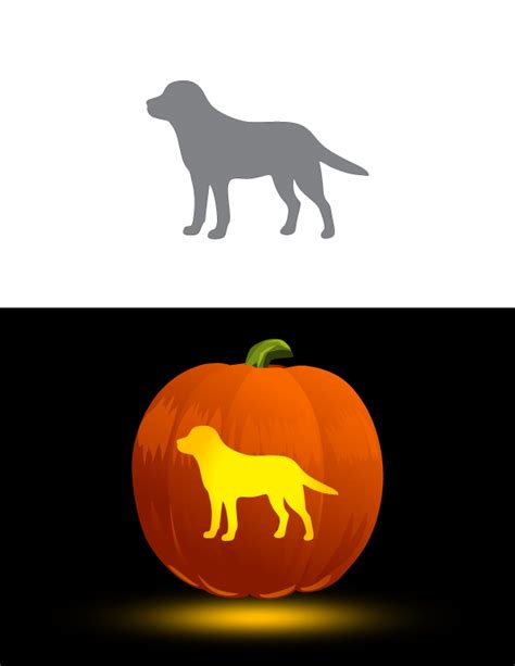 labrador stencil pumpkin