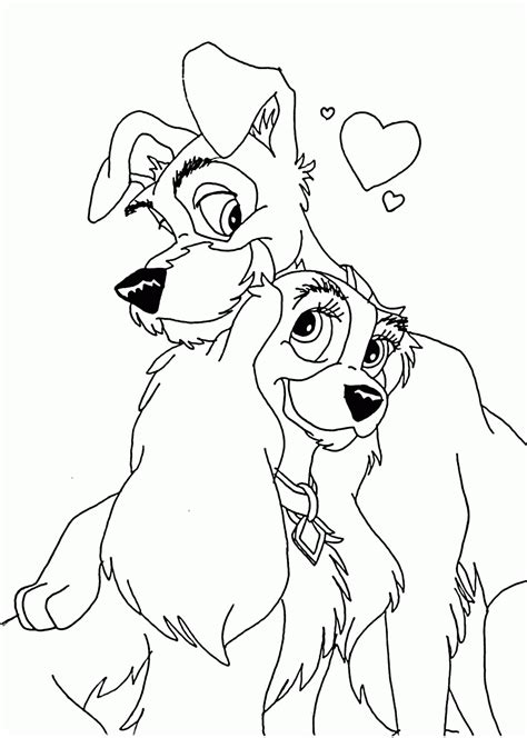 lady and the tramp coloring pages