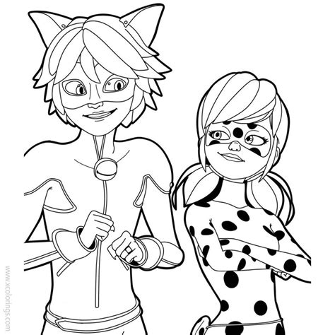 ladybug and cat noir coloring pages