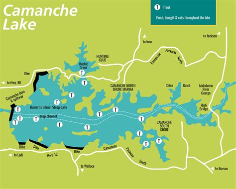 Lake Camanche Fishing Map
