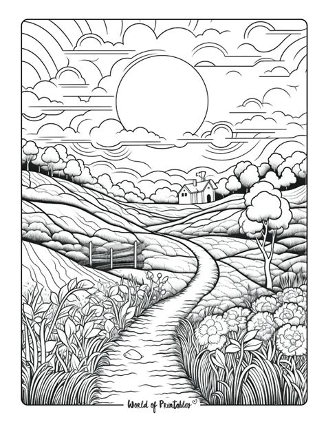 landscape adult coloring pages