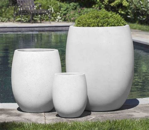 large concrete flower pots