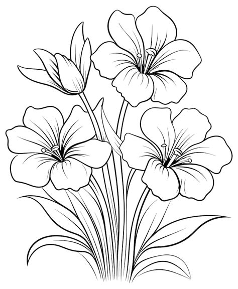 large printable flower coloring pages