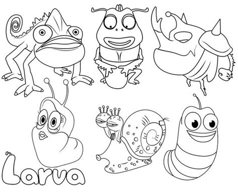 larva cartoon coloring pages