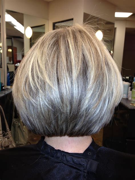 layered bob hairstyles for gray hair