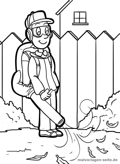 leaf blower coloring pages