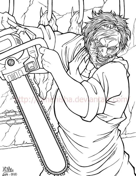 leatherface coloring pages