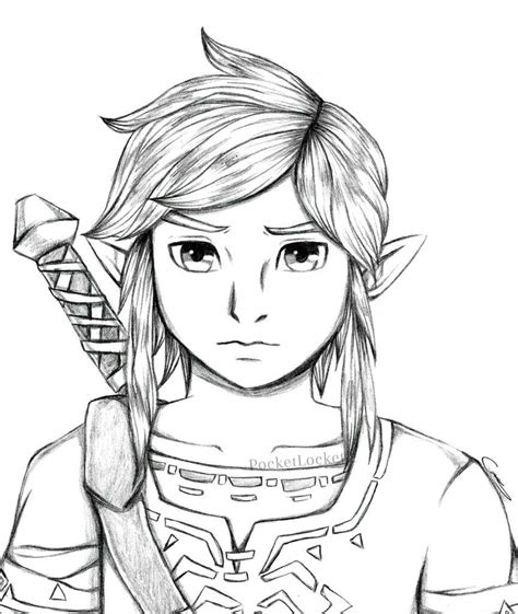 legend of zelda breath of the wild link coloring pages