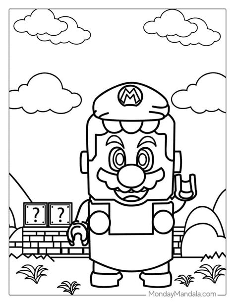 lego mario colouring