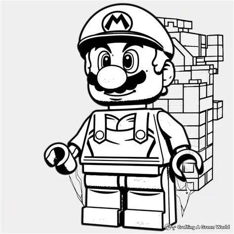 lego mario colouring pages