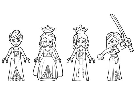 lego princess coloring pages