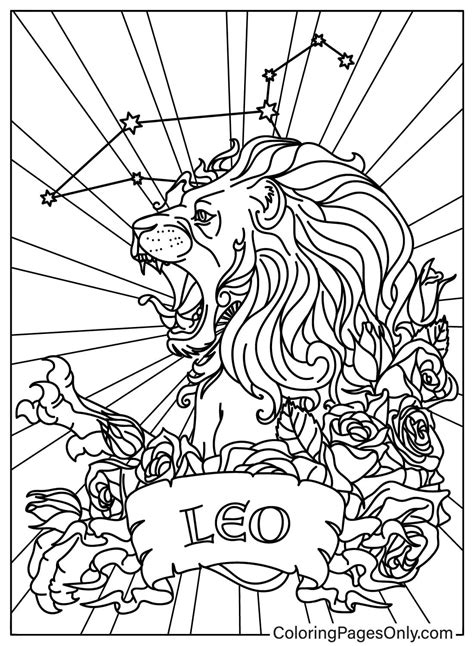 leo zodiac coloring pages