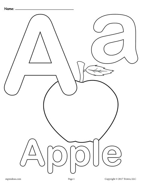 letter a coloring pages preschool