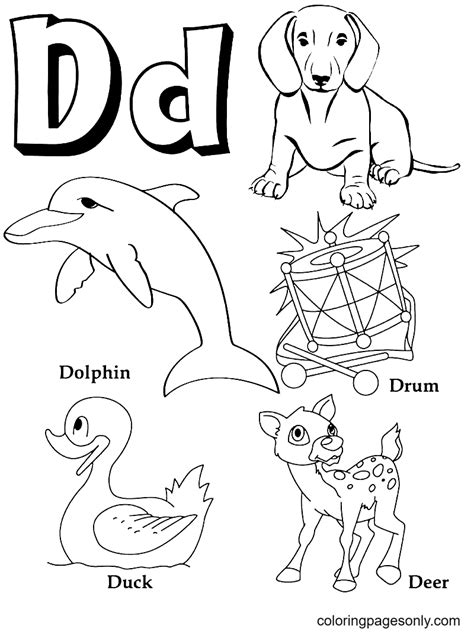 letter d coloring worksheets