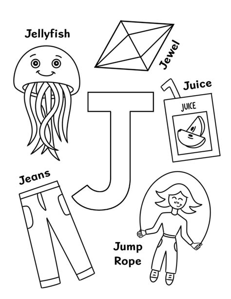 letter j coloring pages preschool