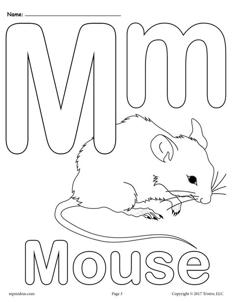letter m coloring page free