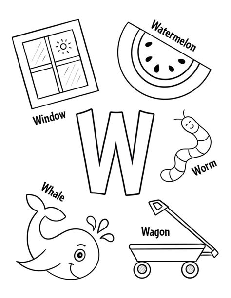 letter w coloring pages