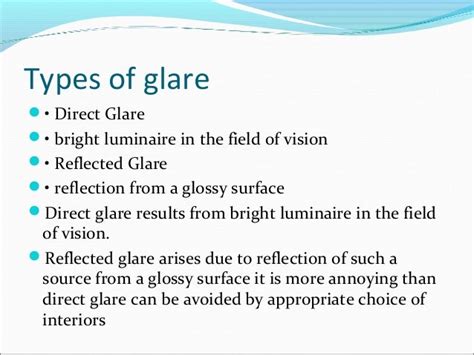 Types of Glare