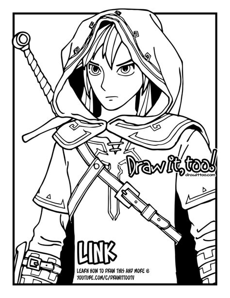 link coloring pages breath of the wild