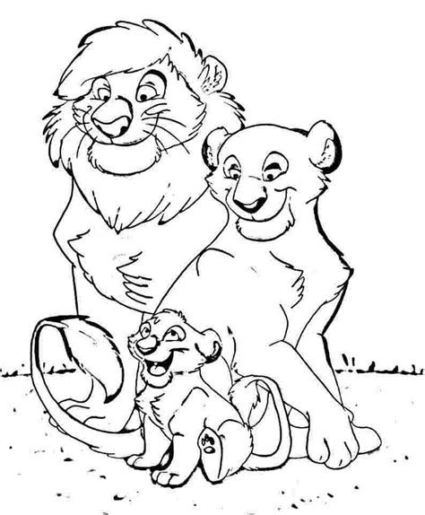 lion family coloring pages