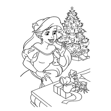little mermaid christmas coloring pages