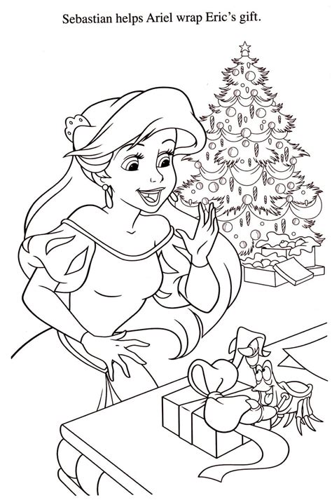 little mermaid christmas coloring pages