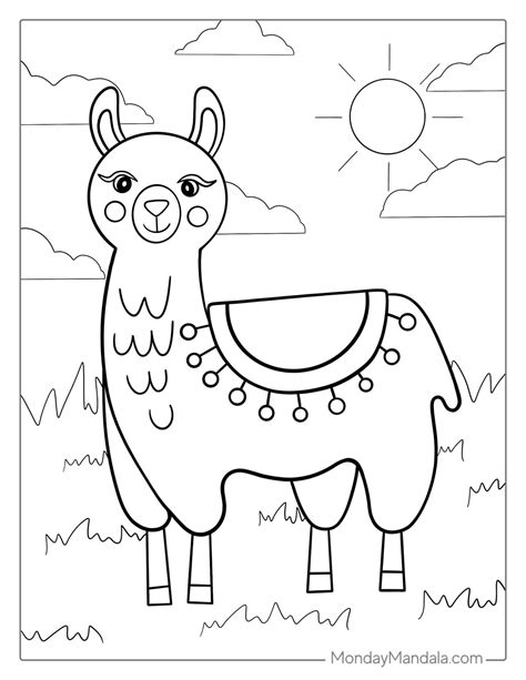 llama colouring pages